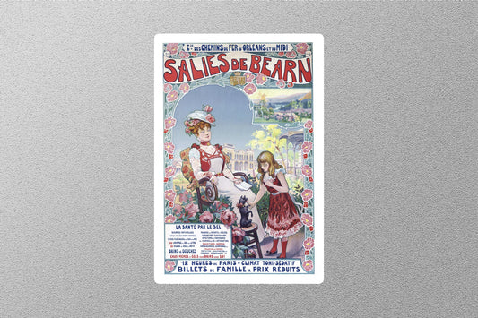 Vintage SALIES DE BEARN Travel Sticker