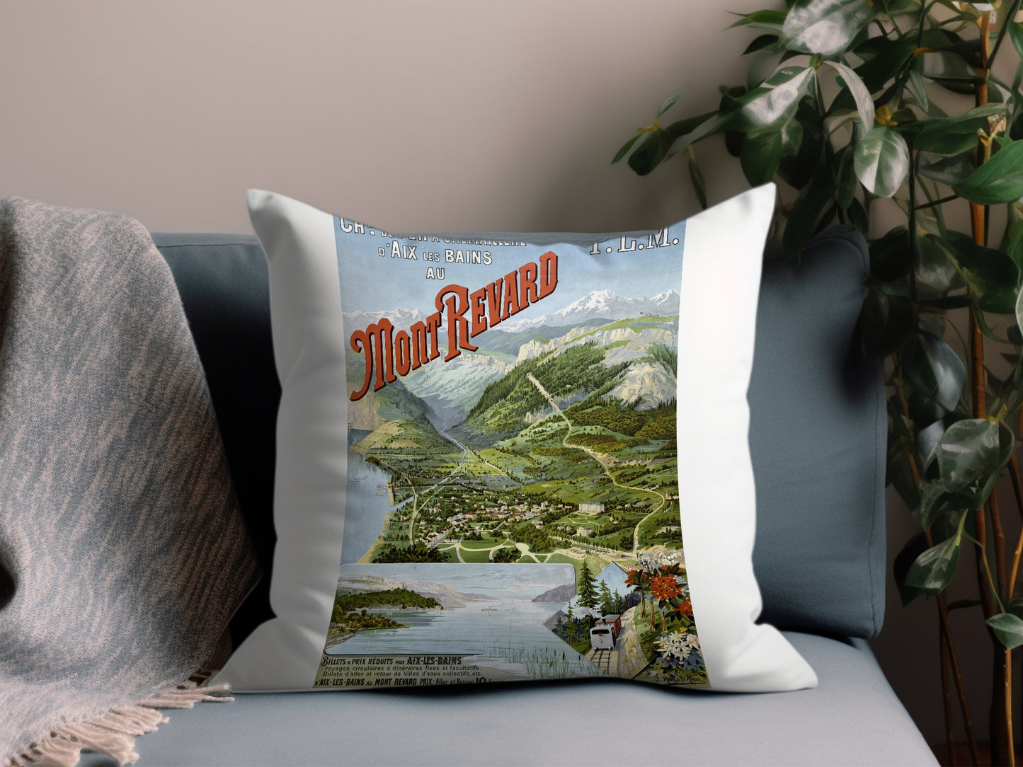 Vintage Mont Retard Throw Pillow