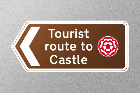 Tourist Route to Castle UK Sign Sticker