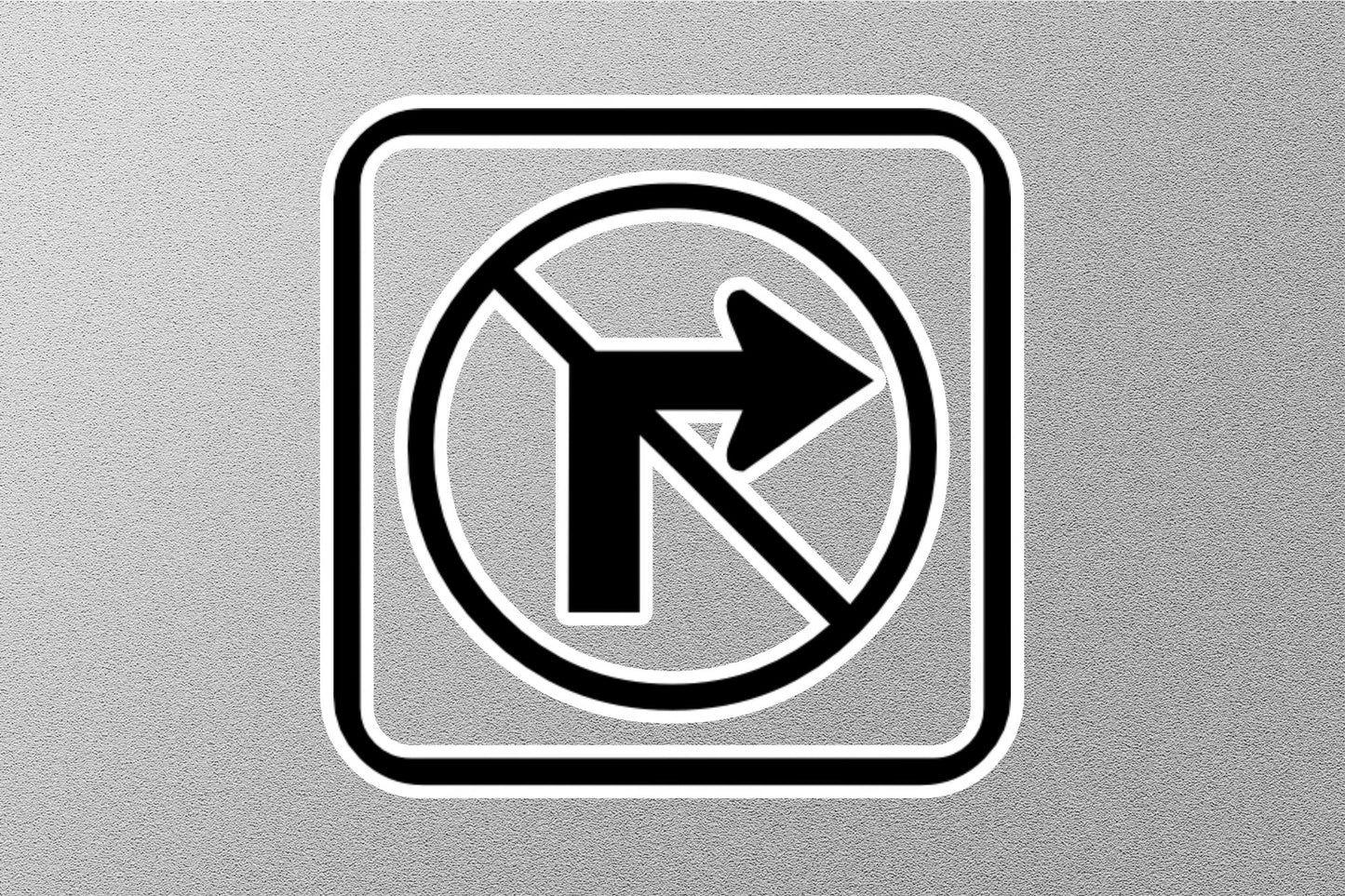 No Right Turn Sign Sticker