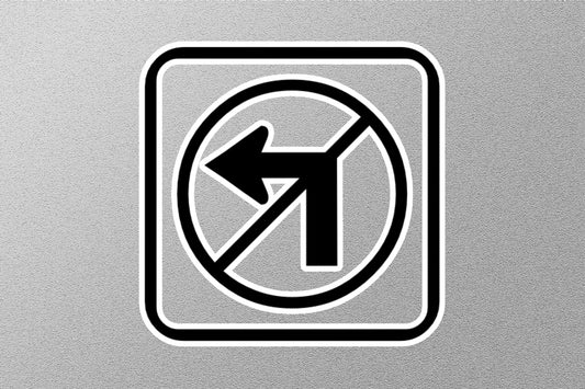 No Left Turn Traffic Sign Sticker
