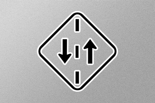 Two Way Traffic Ahead Sign Sticker