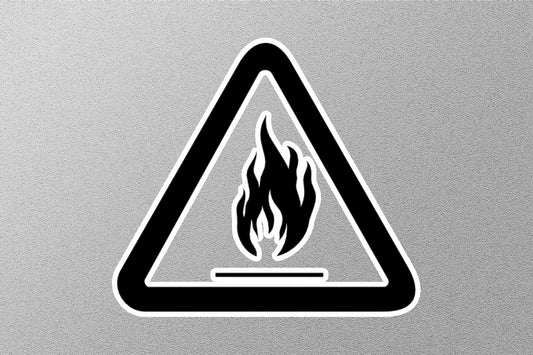 Triangle With Fire Symbol Sticker