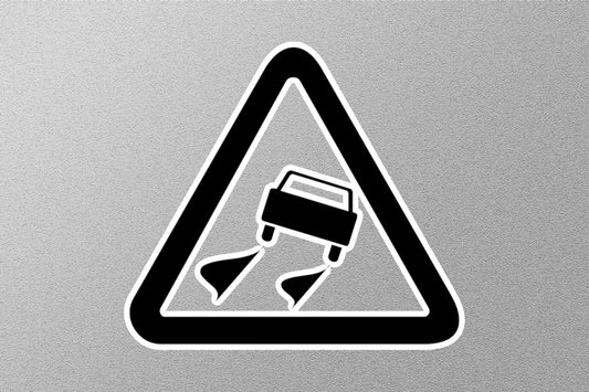 Slippery Road Traffic Warning Sticker