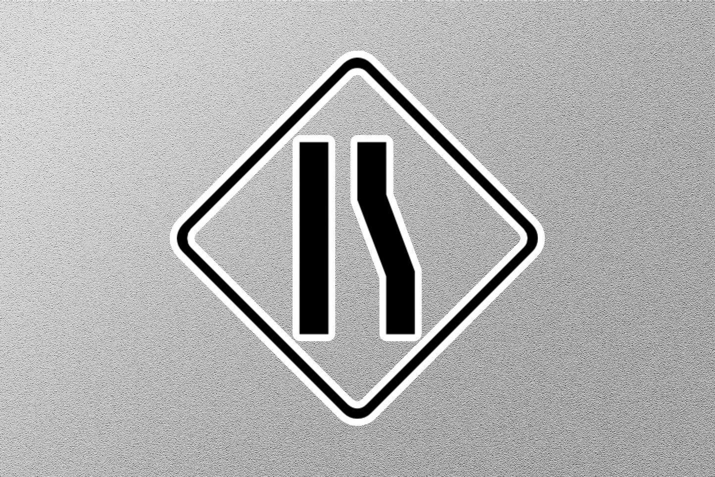 Road Narrows Icon Sticker