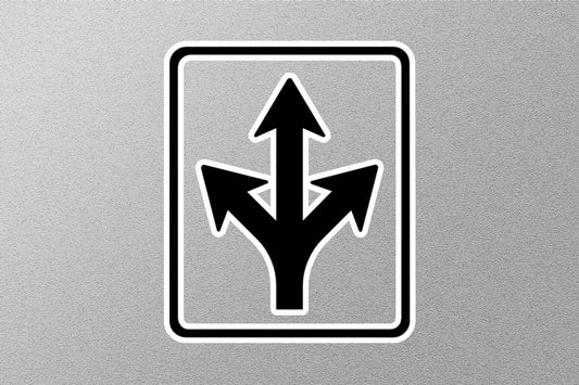 Three Way Direction Arrow Sign Sticker