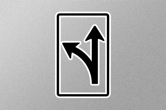 Free Turn Left Or Go Straight Sign Sticker