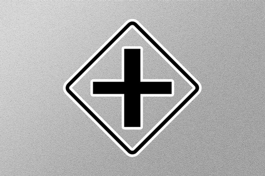 Four Way Intersection sign Sticker