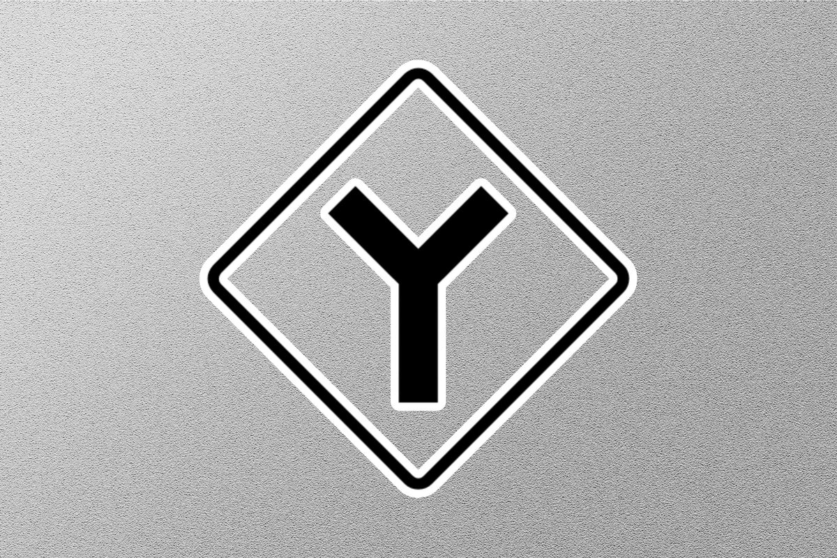 Y Intersection Signage Y Intersection Sign Sticker – GraffMerch.com