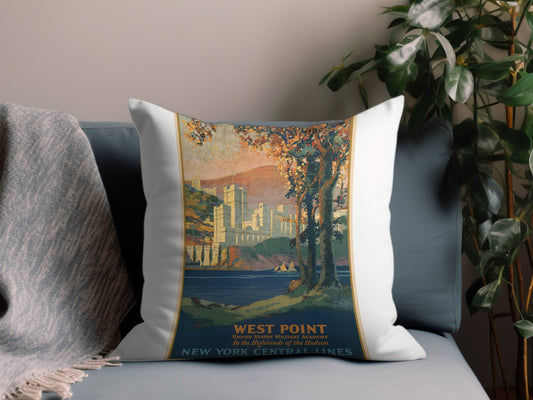 Vintage West Point Throw Pillow