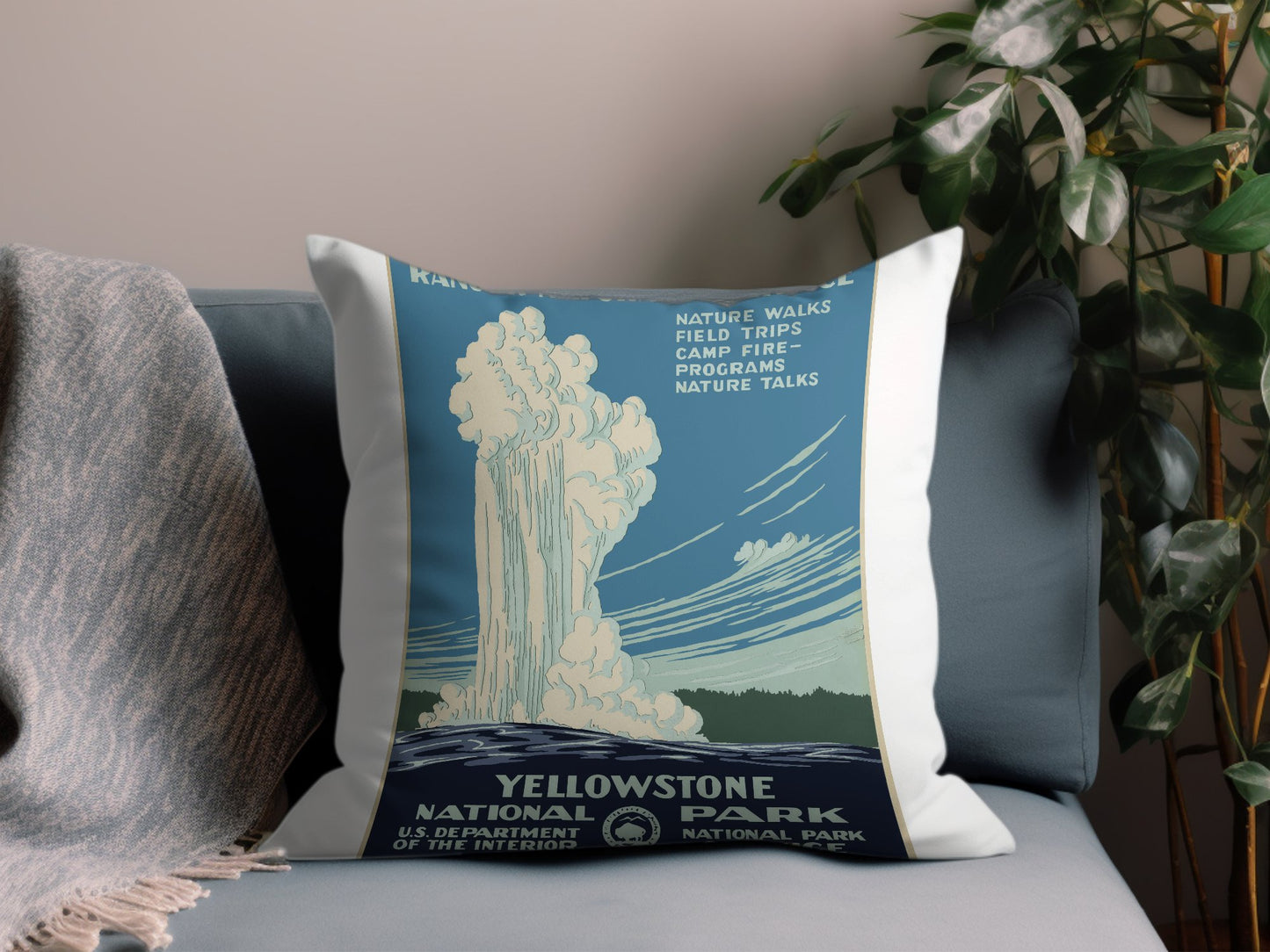 Vintage Zion National Throw Pillow