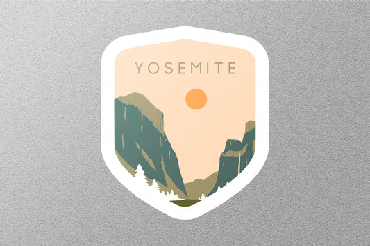 Yosemite Colored White National Park Sticker