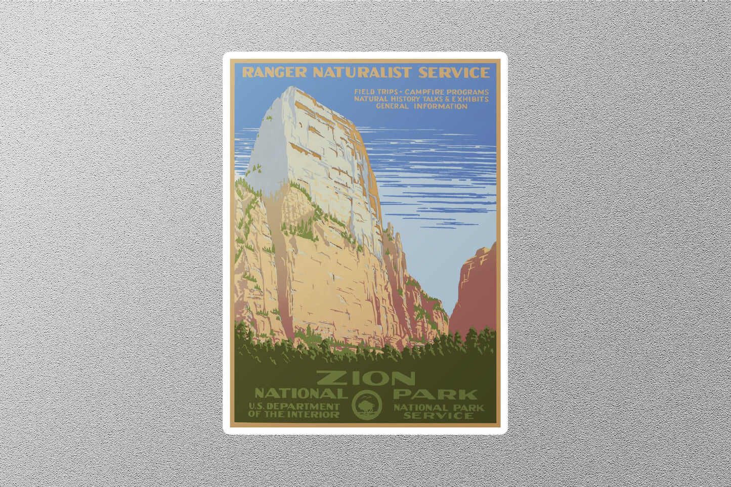 Vintage Zion National Park Travel Stickers