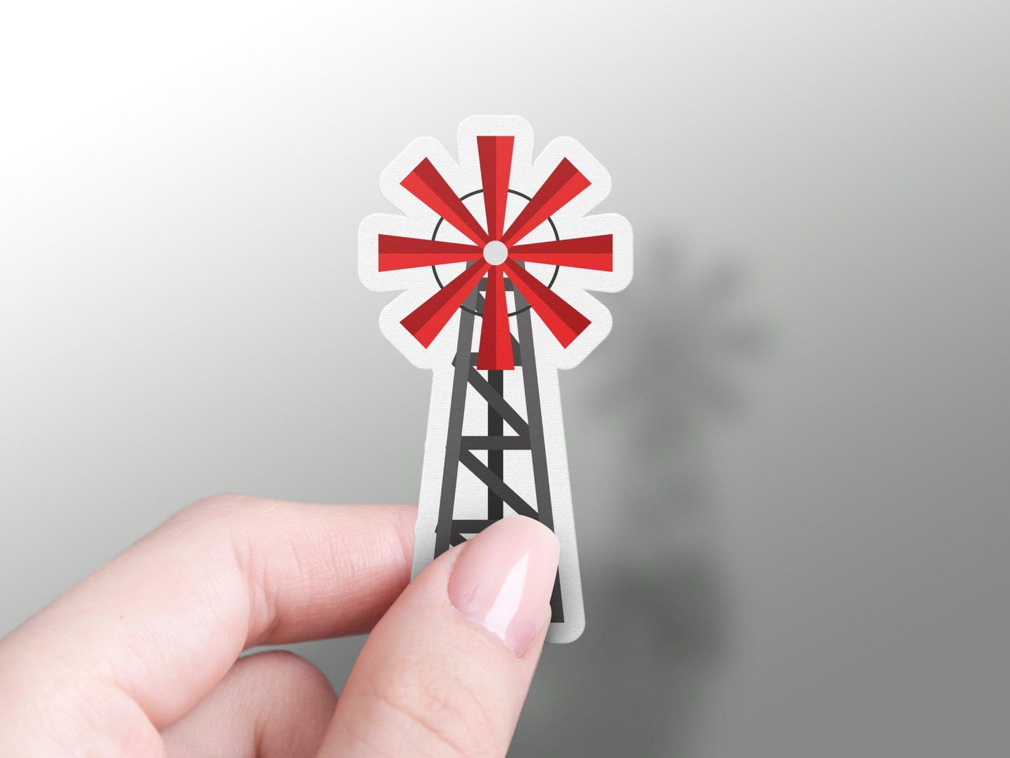 Windmill Farm Isolated Icon Sticker