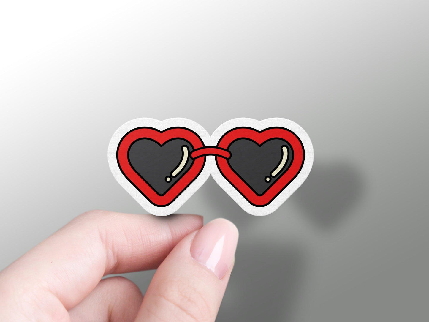 Heart Glasses Sticker