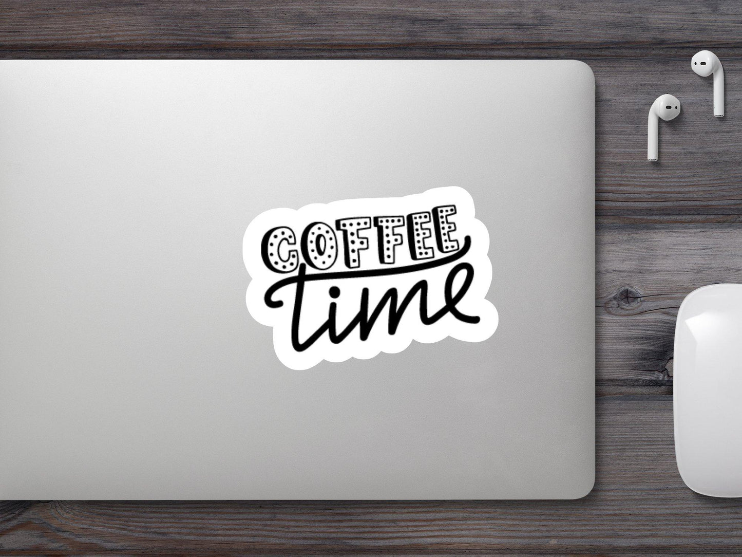White Coffee Time Sticker