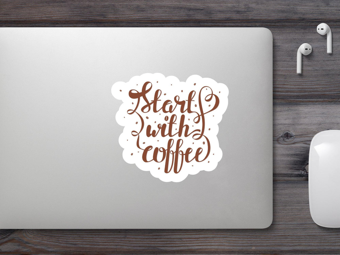 Start With Coffee Sticker