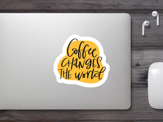 Coffee Changes The World Sticker