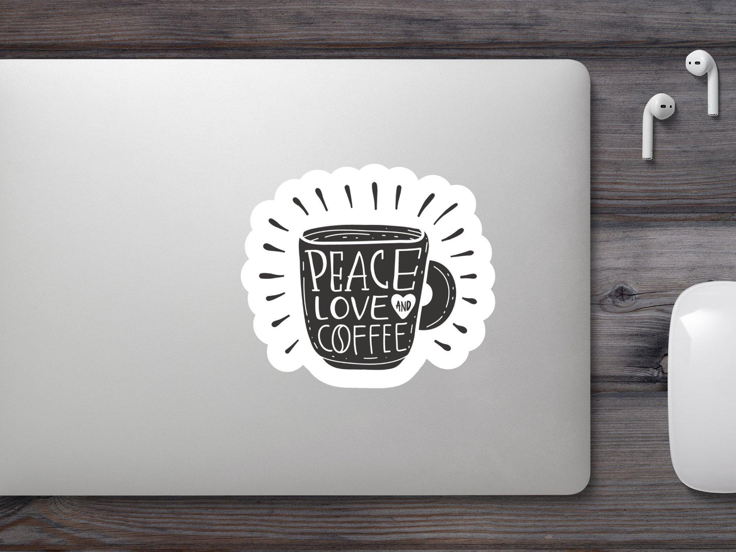 Peace Love & Coffee Sticker