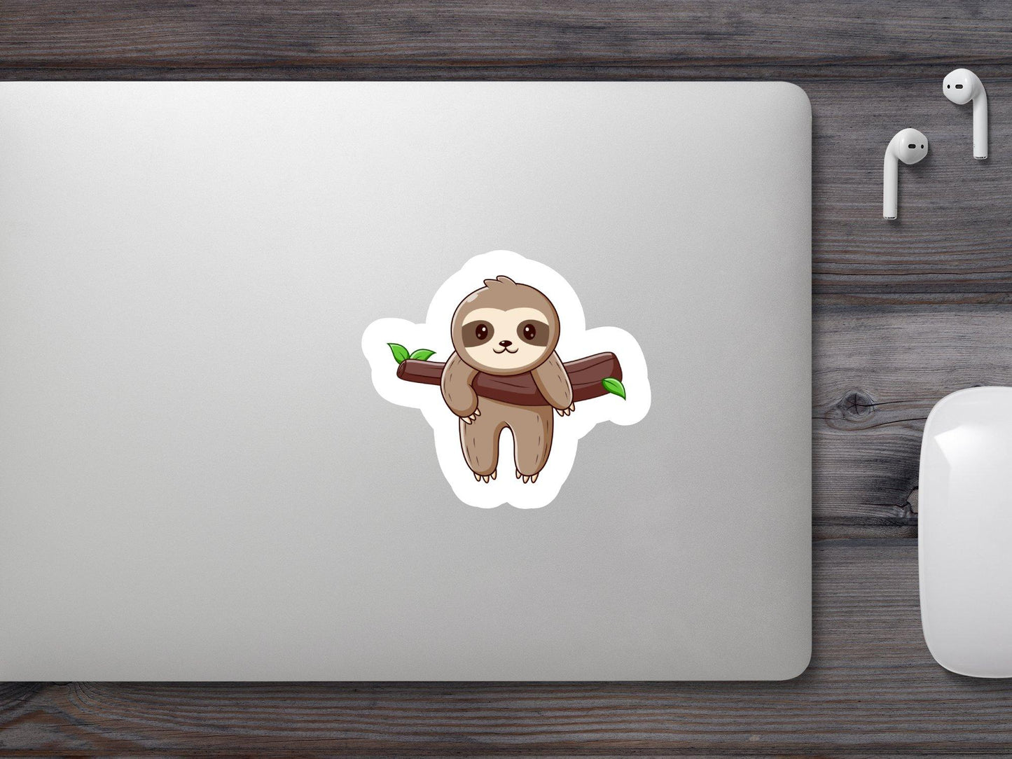 Cute Sloth Hanging On Tree Sticker