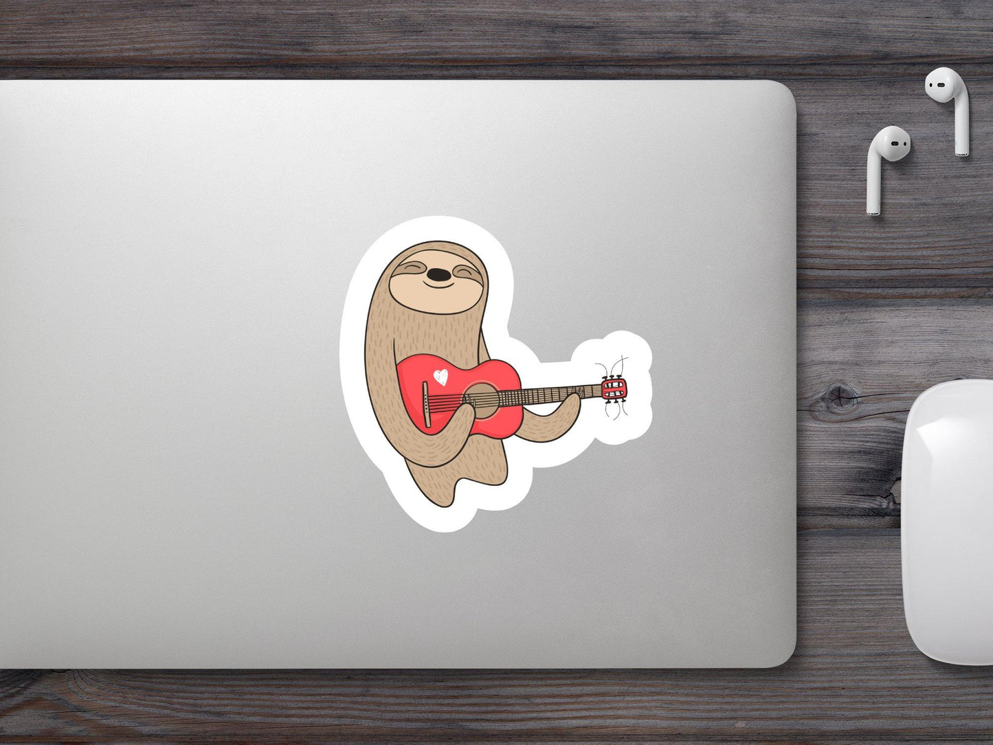 Sloth Playing Guitar Sticker