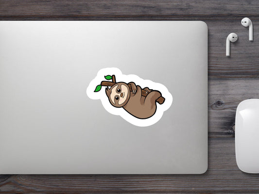 Sloth Hanging On Tree Sticker