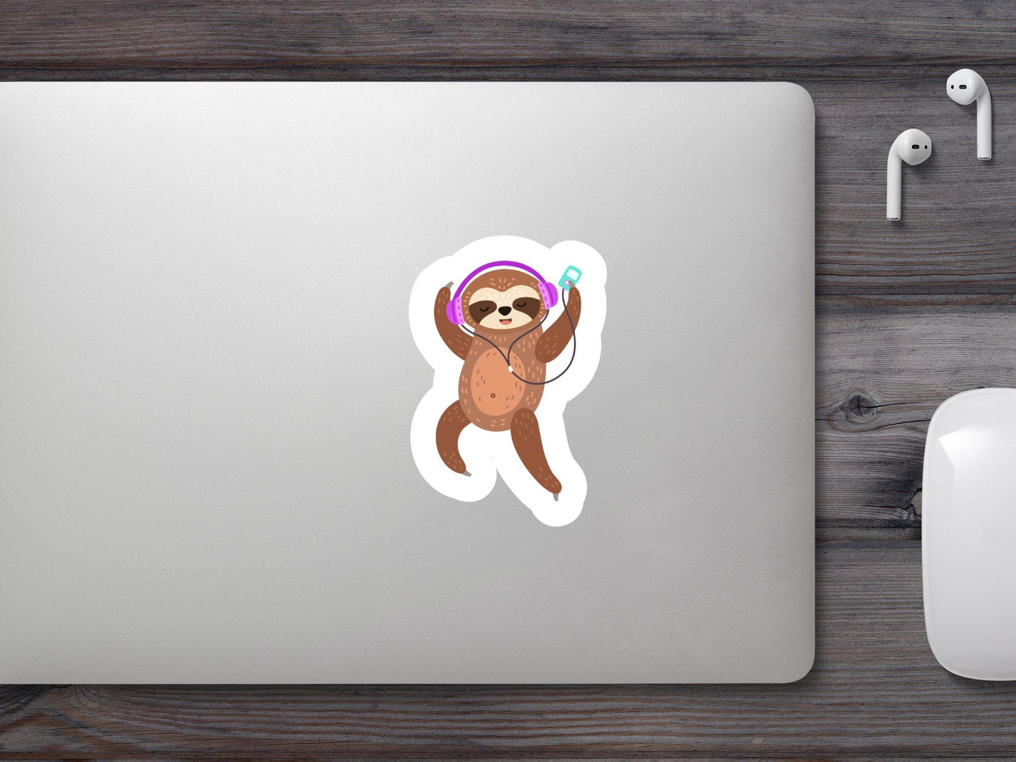 Dancing Sloth With Headphone Sticker