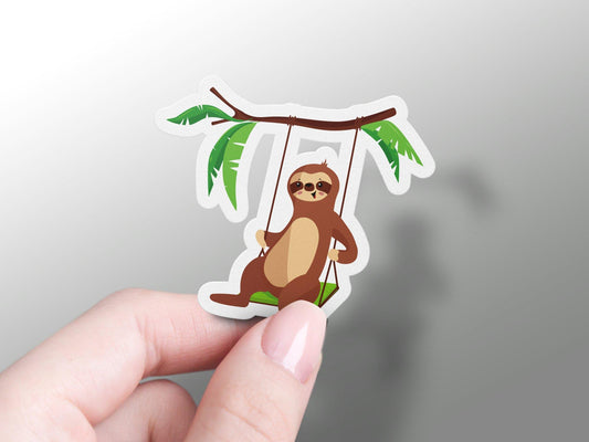 Sloth Swinging Sticker