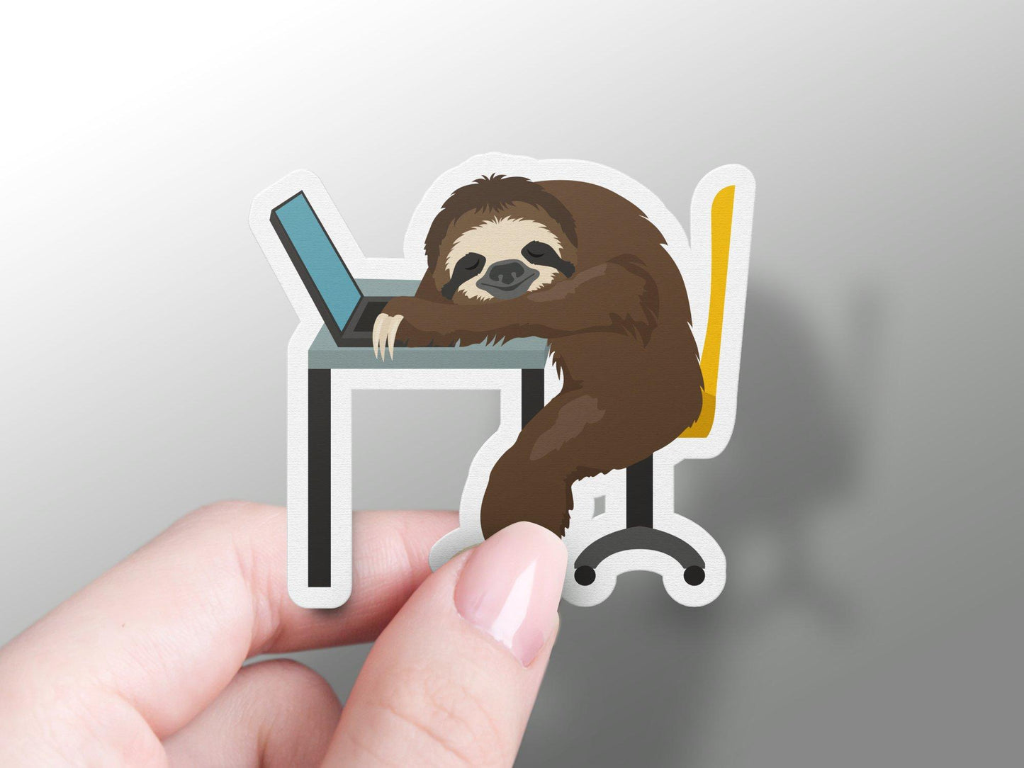 Funny Sloth Sleeping While Study Sticker