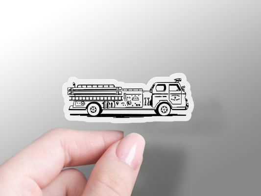 Fire Engine Station Truck Sticker