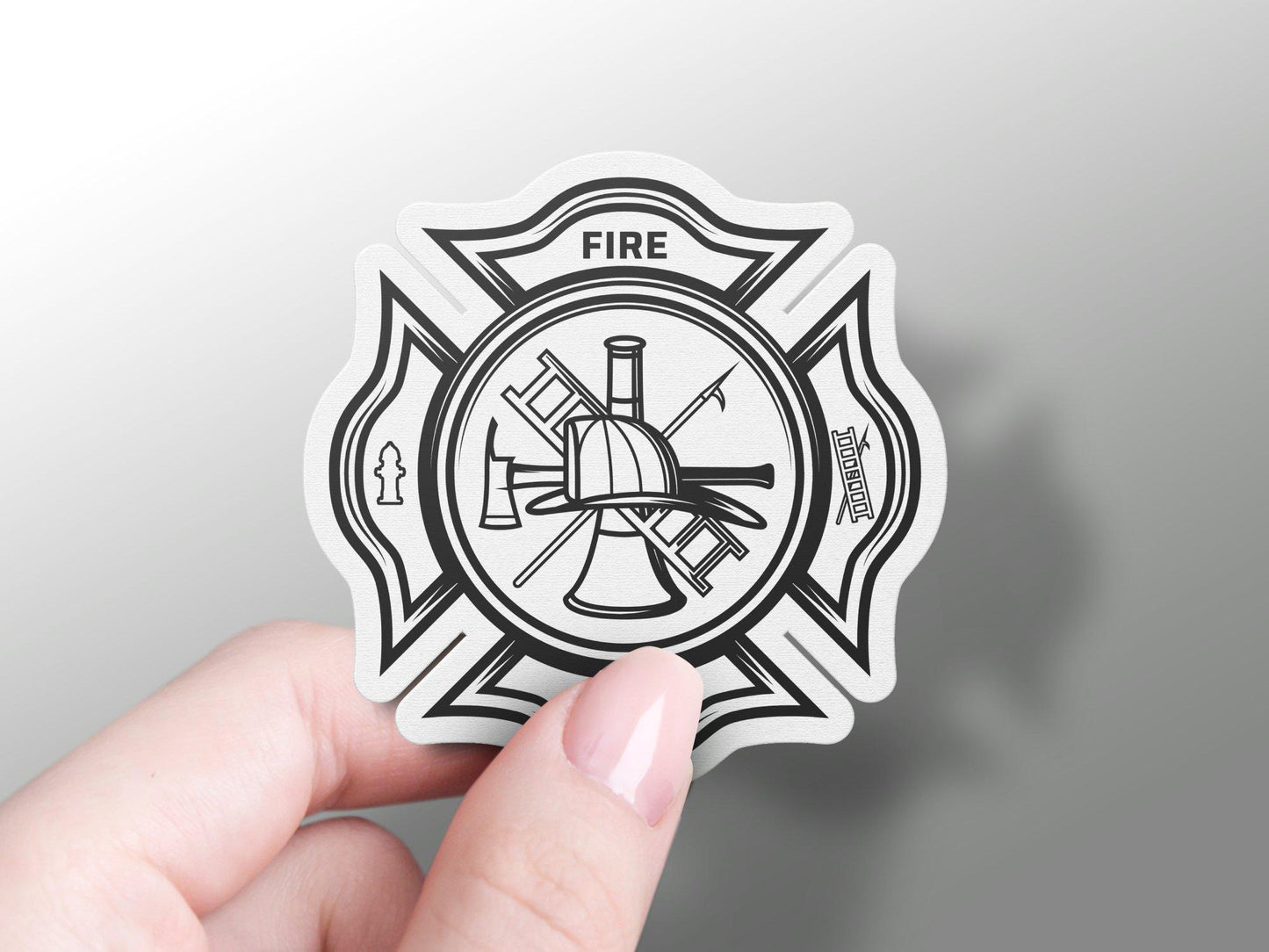 Maltese Cross Firefighter Sticker