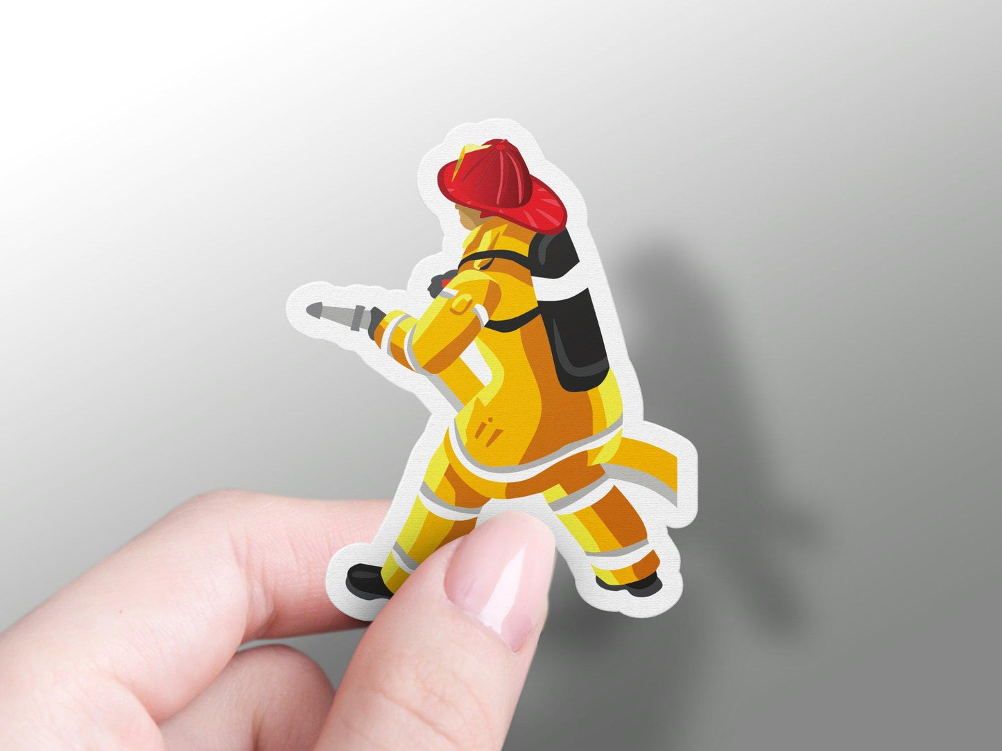 Male Firefighter Sticker