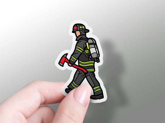 Firefighter With Axe Sticker