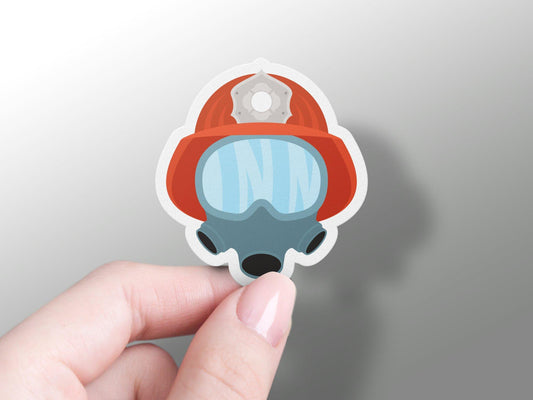 Firefighter Helmet With Mask Sticker