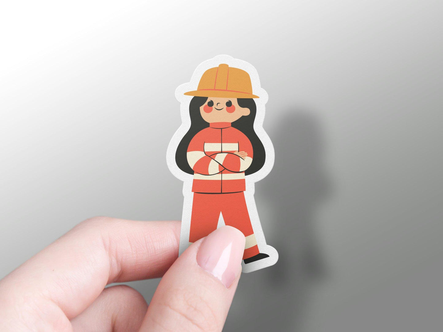 Girl Firefighter Sticker