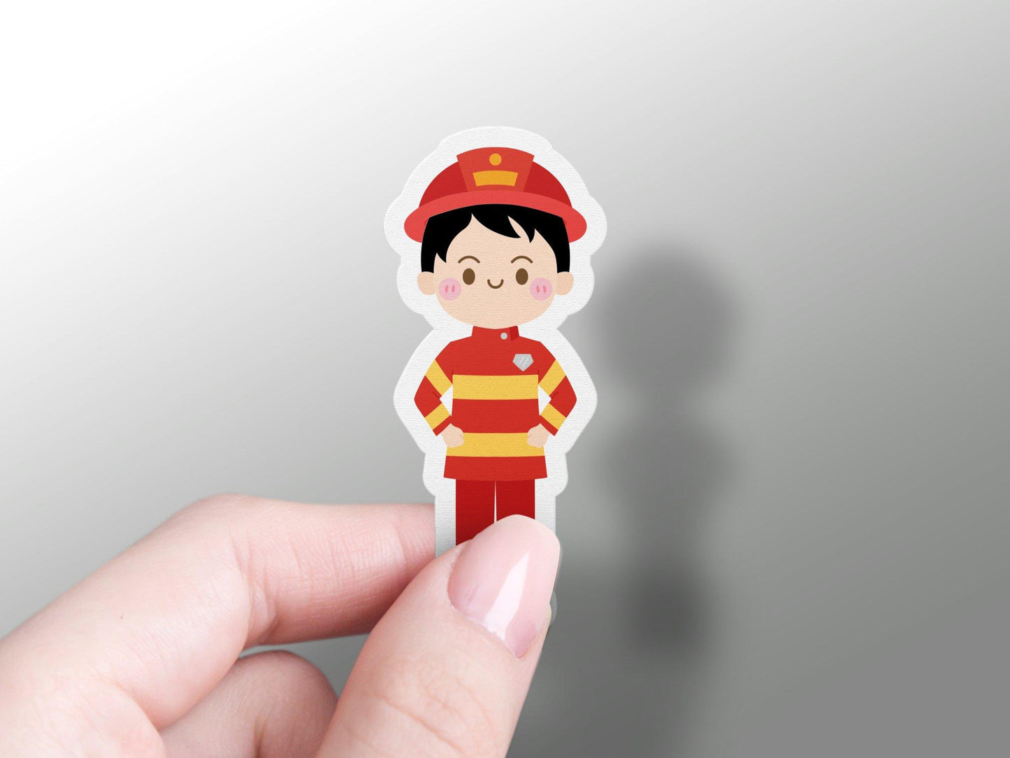 Little Firefighter With Helmet Sticker