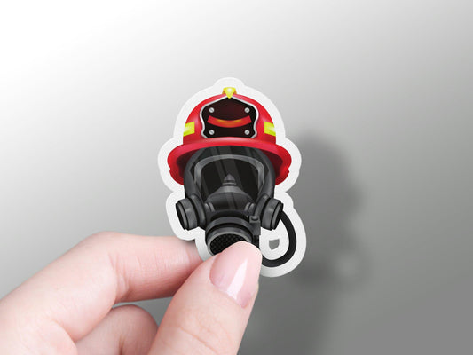 Firefighter Mask With Helmet Sticker