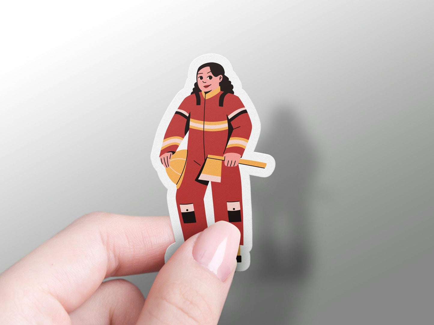 Firefighter Woman Sticker