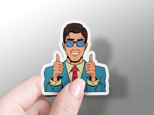 Cool Businessman Pop Art Sticker