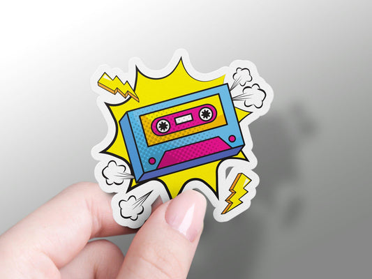 Colorful Cassette Tape Pop Art Sticker