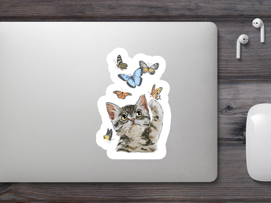 Butterfly & Cat  Sticker
