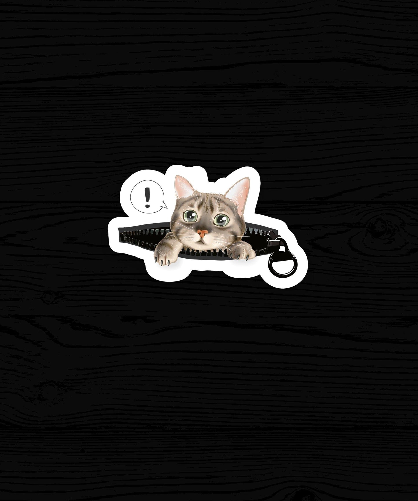 Zip Cat Sticker