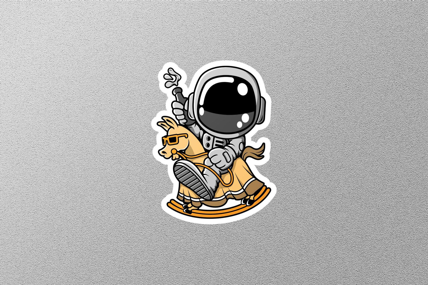 Astronaut Riding Sticker