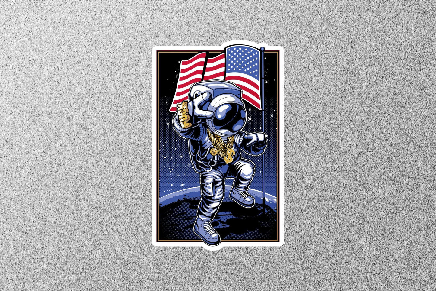 Astronaut raise the Flag Sticker