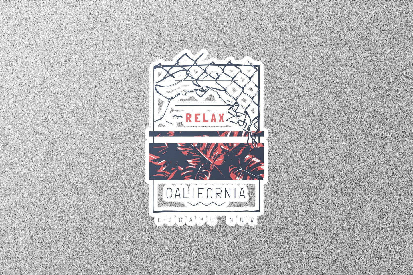 Relax California Escape Now Sticker