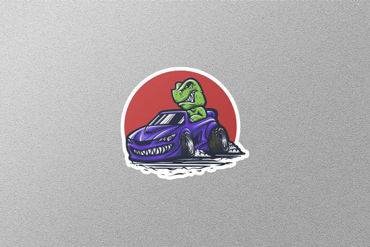 T-Rex Driving Car Sticker