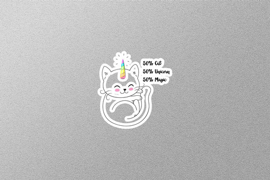 50% Cat Unicorn Magic Sticker