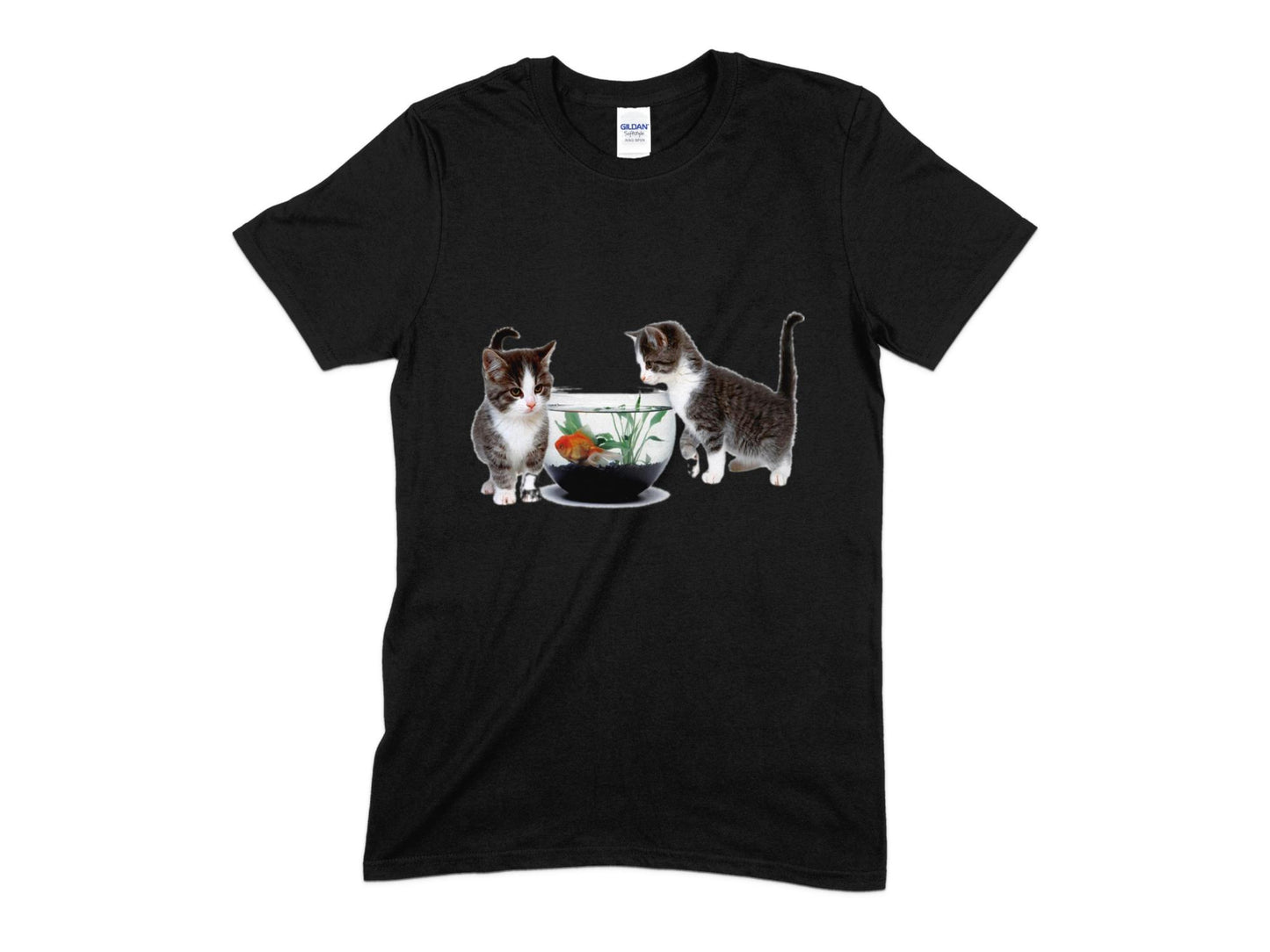 Cats with Fish Bowl T-Shirt, Cute Cat T-Shirt