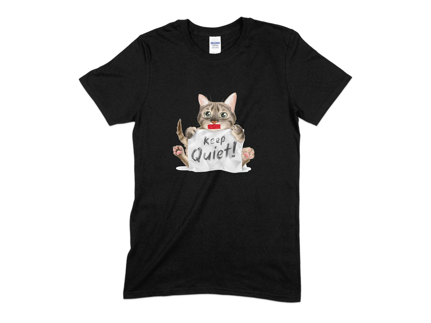Keep Quite Cat T-Shirt, Cute Cat Shirt