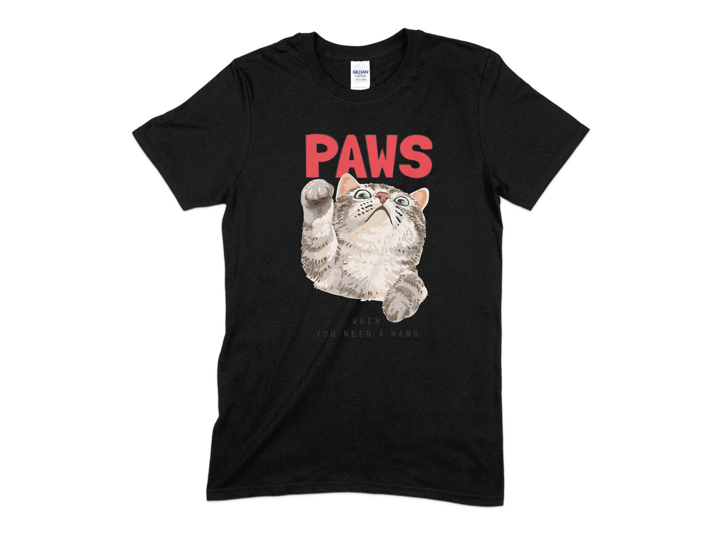 Paws When You Need A Hand T-Shirt, Cute Cat Shirt